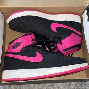 Pink/Black Air Jordan 1 Retro High GG- Girls 4.5-WITH BOX